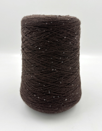 Пряжа Merino Paillettes, Italia, меринос, цвет коричневый